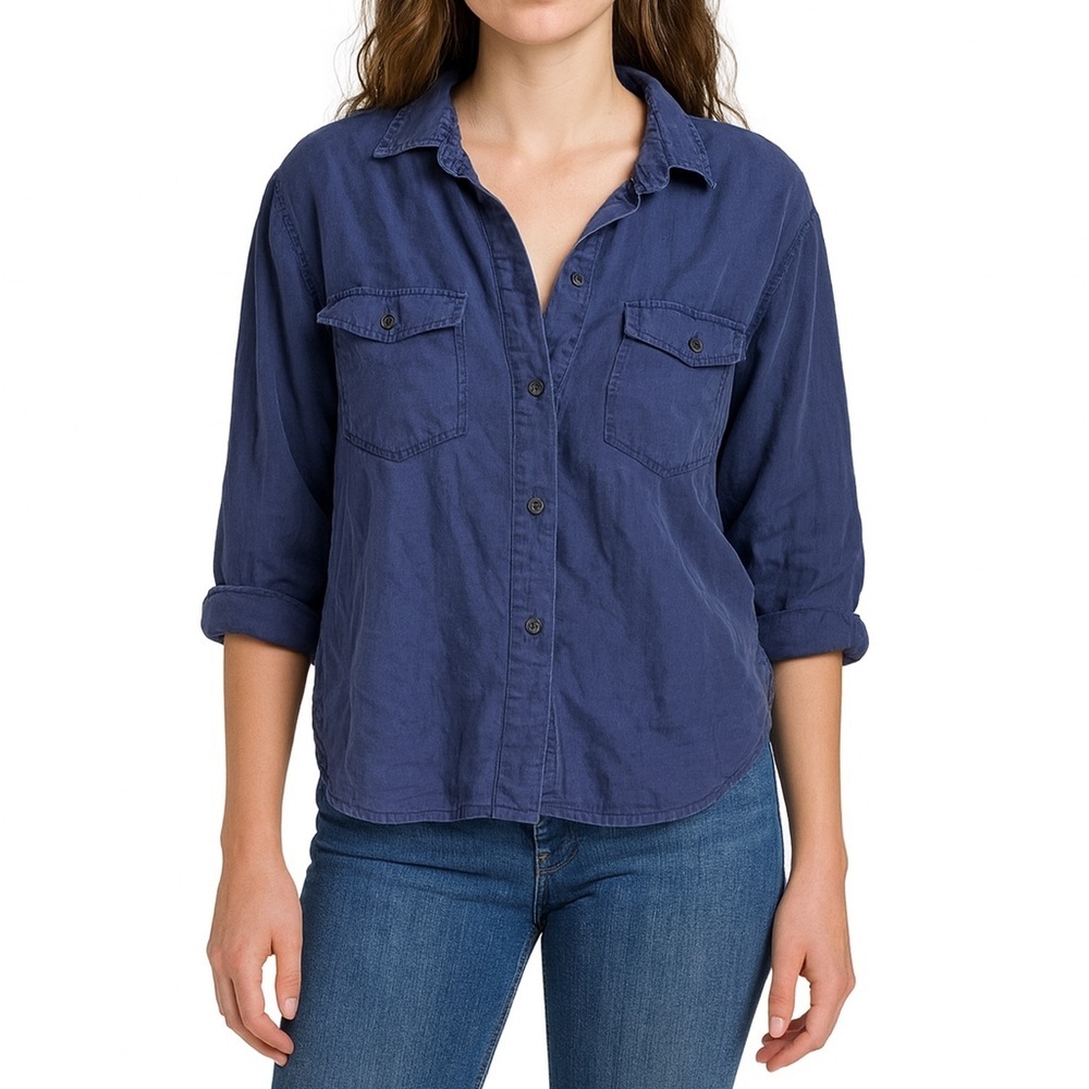 French Connection Navy Button Up Shirt